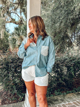 Mixed Stripe Button Up Shirt | Denim