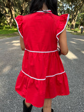 Go Team Piped Babydoll Dress | Red
