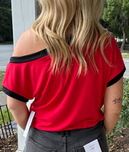 Off Shoulder Knit Top | Red