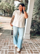 Cotton Poplin Flowy Top | Cream
