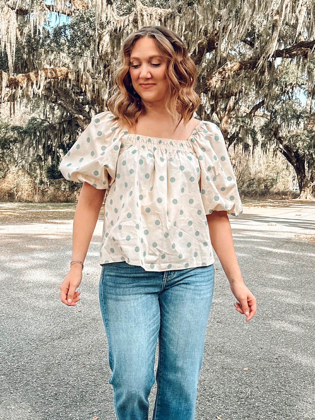 Spring Dot Top | Taupe