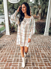 Plaid Ruffle Mini Dress | Cream