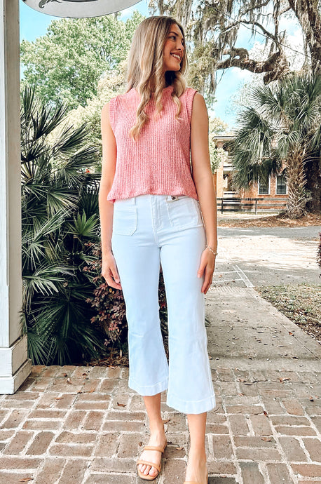 Summer Crew Knit Tank | Pink