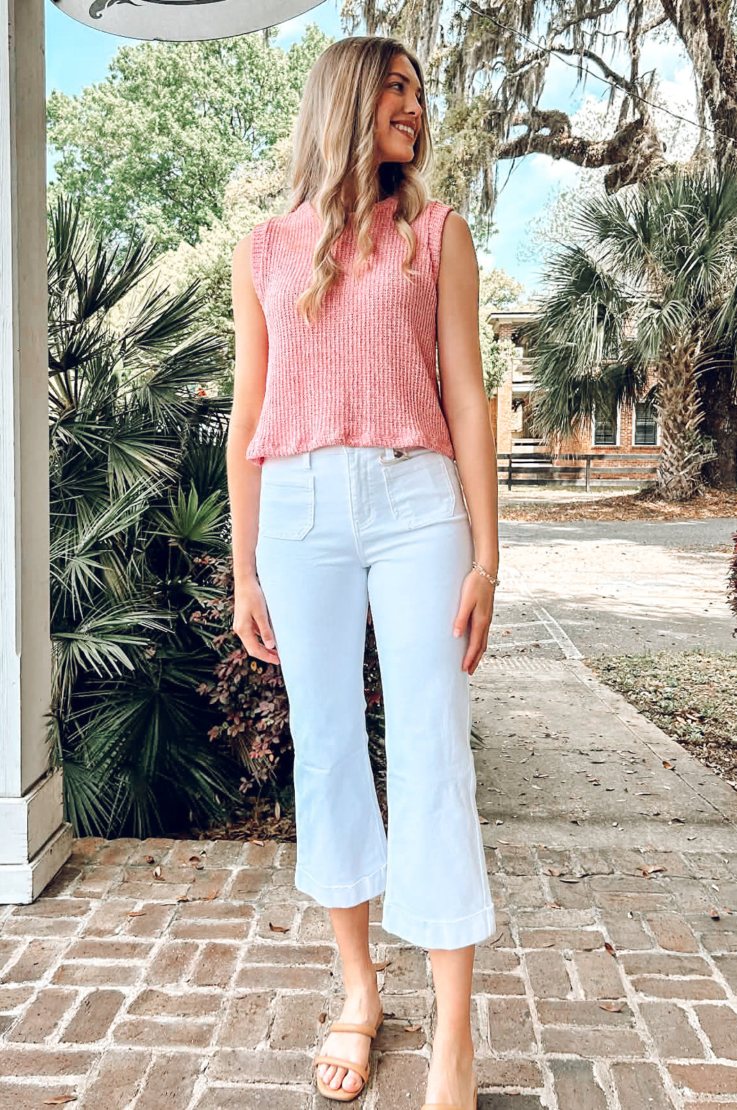 Summer Crew Knit Tank | Pink