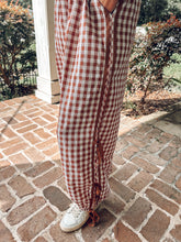 Gingham Bow Tie Cargo Pant | Brown