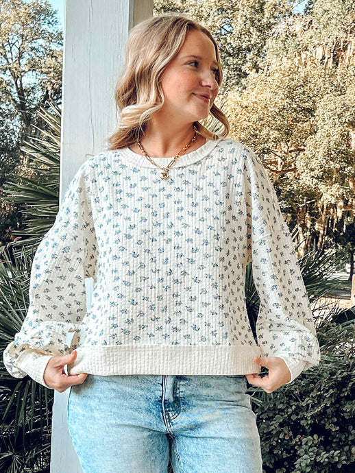 Oversize Floral Sweatshirt | White