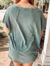 Oversized Mineral Washed Top | Dark Teal