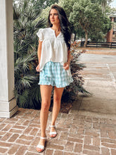 Gingham Ruffle Shorts | Blue