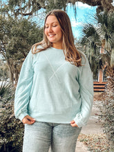 Reverse Stitch Ribbed Top | Blue