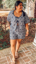 Floral Embroidered Set | Navy