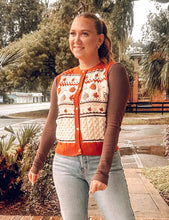 Pumpkin Fair Isle Cable Sweater Vest