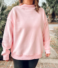 Mock Reversed Neck Sweatshirt | Baby Pink