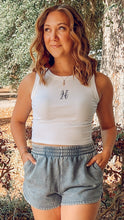 Fish Knit Crop Top | White