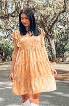 Sunset Floral Mini Dress | Apricot