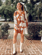 Hanna Floral Tiered Mini Dress | Caramel
