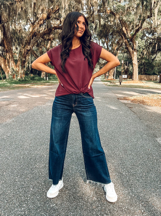 Olivia Wild Leg Denim | Dark