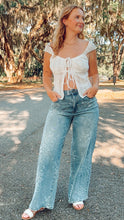 Tie Front Corset Top | White