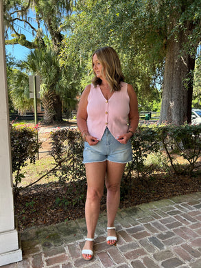 Honey Please Knit Vest | Pink