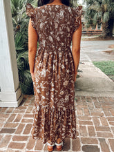 Falling Floral Midi Dress | Brown