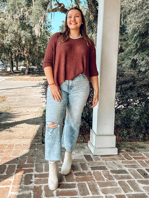Fallen Loose Fitting Top | Burgundy