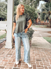 Polka Dot Peplum Top | Olive