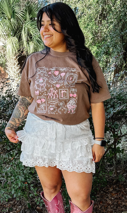 Vintage Doodle Valentine | Brown