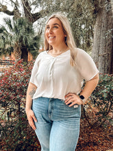 Satin Dolman Top | White