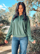 Collared Half Snap Sweater | Green
