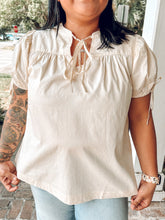 Cotton Poplin Flowy Top | Cream