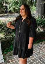 Mia Mineral Wash Curvy Dress | Black