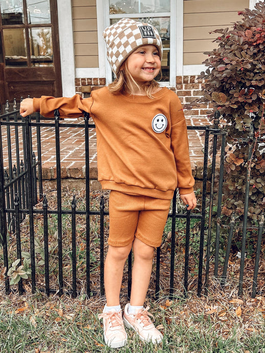 Smiley Oversize Sweatshirt | Rust