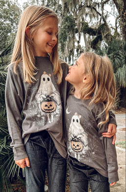 Little Ghostie Girls Tee | Grey