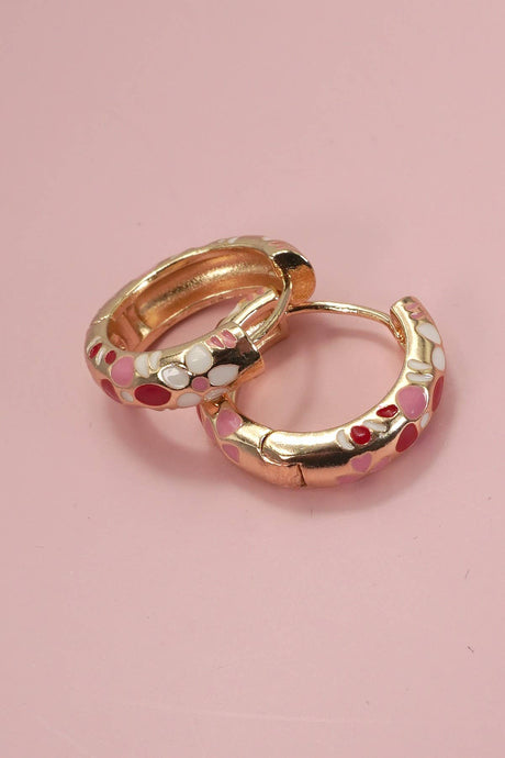 Floral Huggie Earrings | Pink