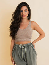 Washed Mocha Ribbed Bralette