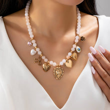 Beaded Charm Necklace | White
