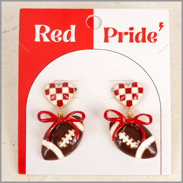 Football Bow Studded Earring