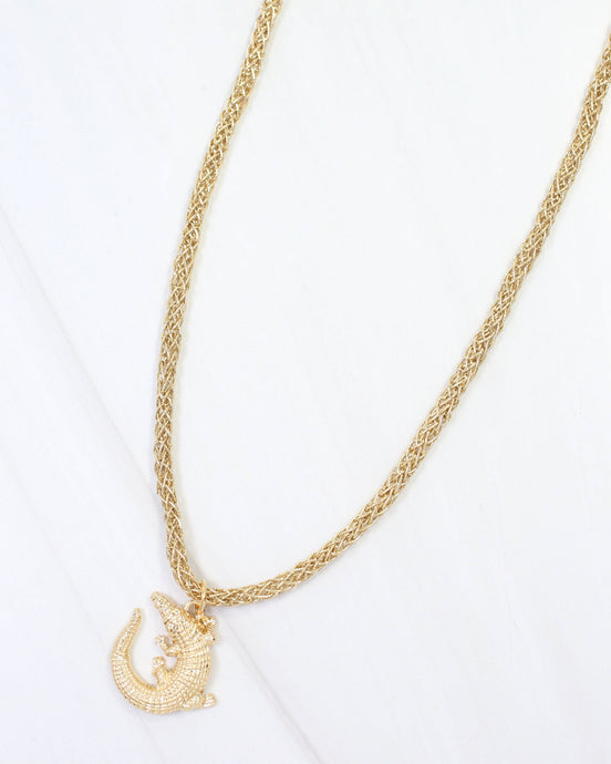 Corie Cord Necklace Alligator Gold: Default