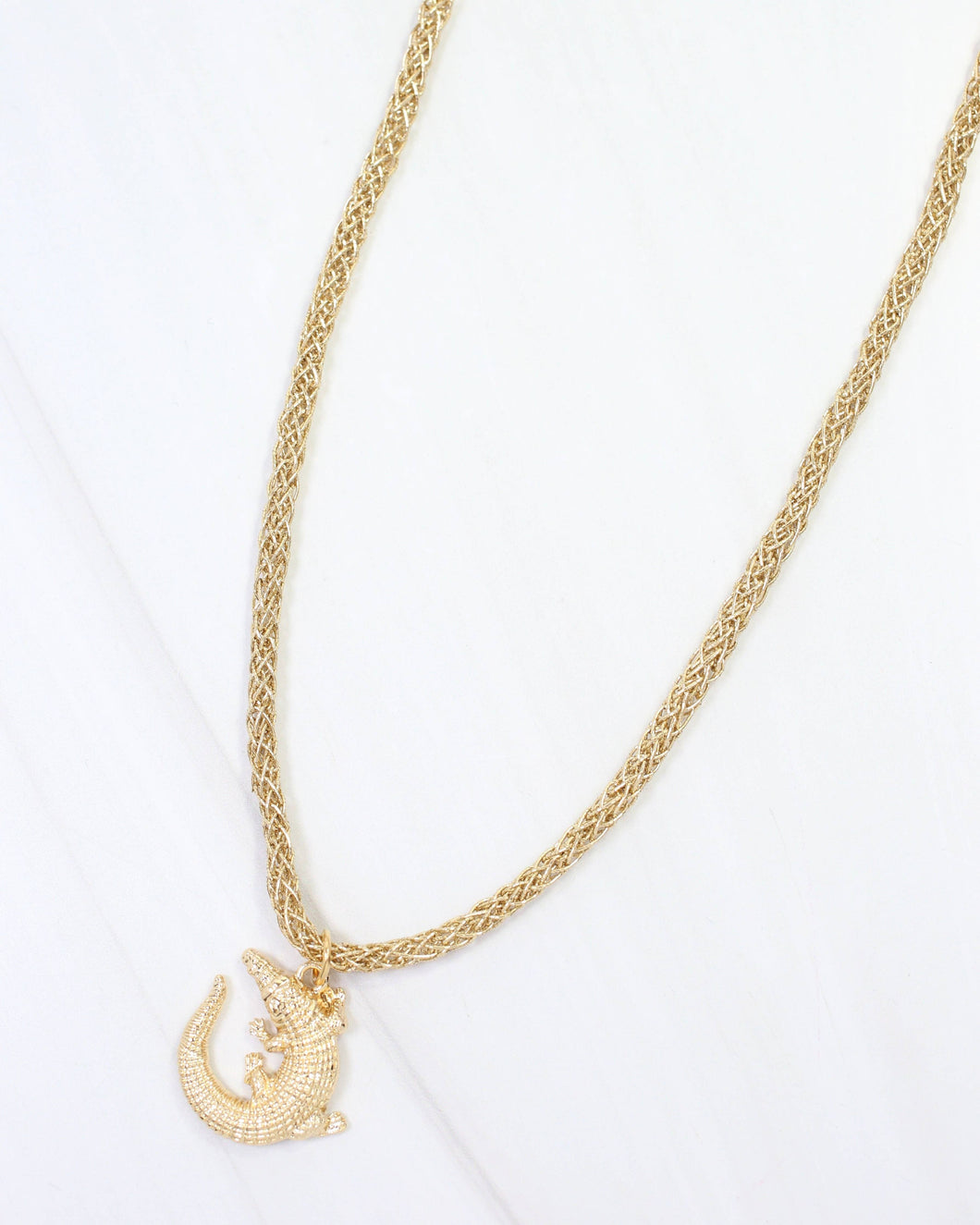 Corie Cord Necklace Alligator Gold: Default