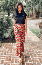 Fall Satin Printed Pant | Wine