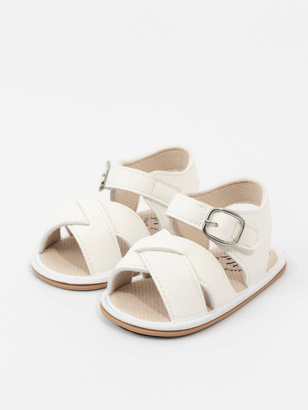 Cross Straps Baby Sandals | White