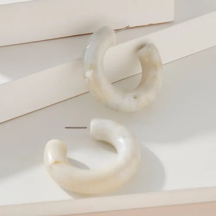 picture of Chunky Acetate Hoop Earrings | Neutral 