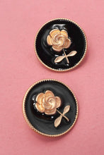 Golden Rose Stud Earring | Black
