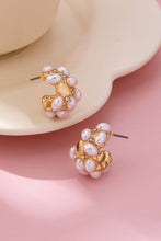 Pearl Cluster Stud Earrings | Gold