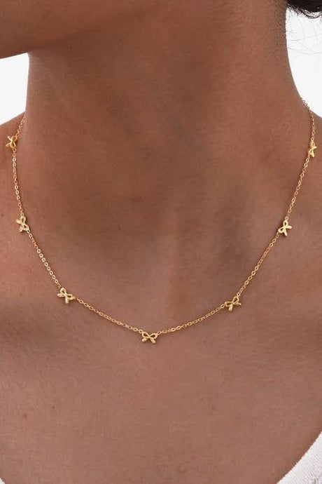 Mini Bow Necklace | Gold