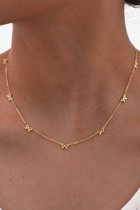 Mini Bow Necklace | Gold