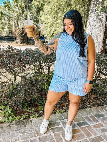 Ahoy Scalloped Set | Blue