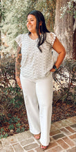 Lace Striped Floral Top | White