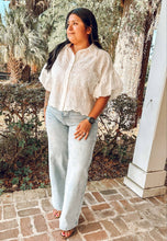 Eyelet Bubble Top | White