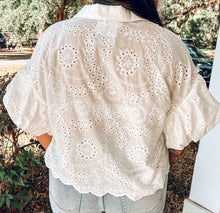 Eyelet Bubble Top | White