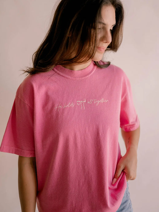 He Holds It All Together Tee | Pink